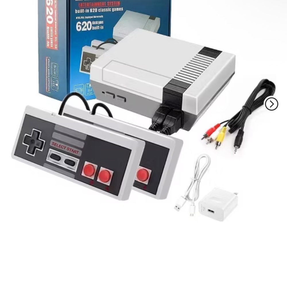 Retro Gaming Console with Controllers - Gray